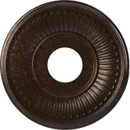 Ekena Millwork Berkshire PVC Medallion (Canopies up to 5 3/4"), 13"OD x 3 1/2"ID x 3/4"P, Metallic Mystic Brown CMP13BEAMB